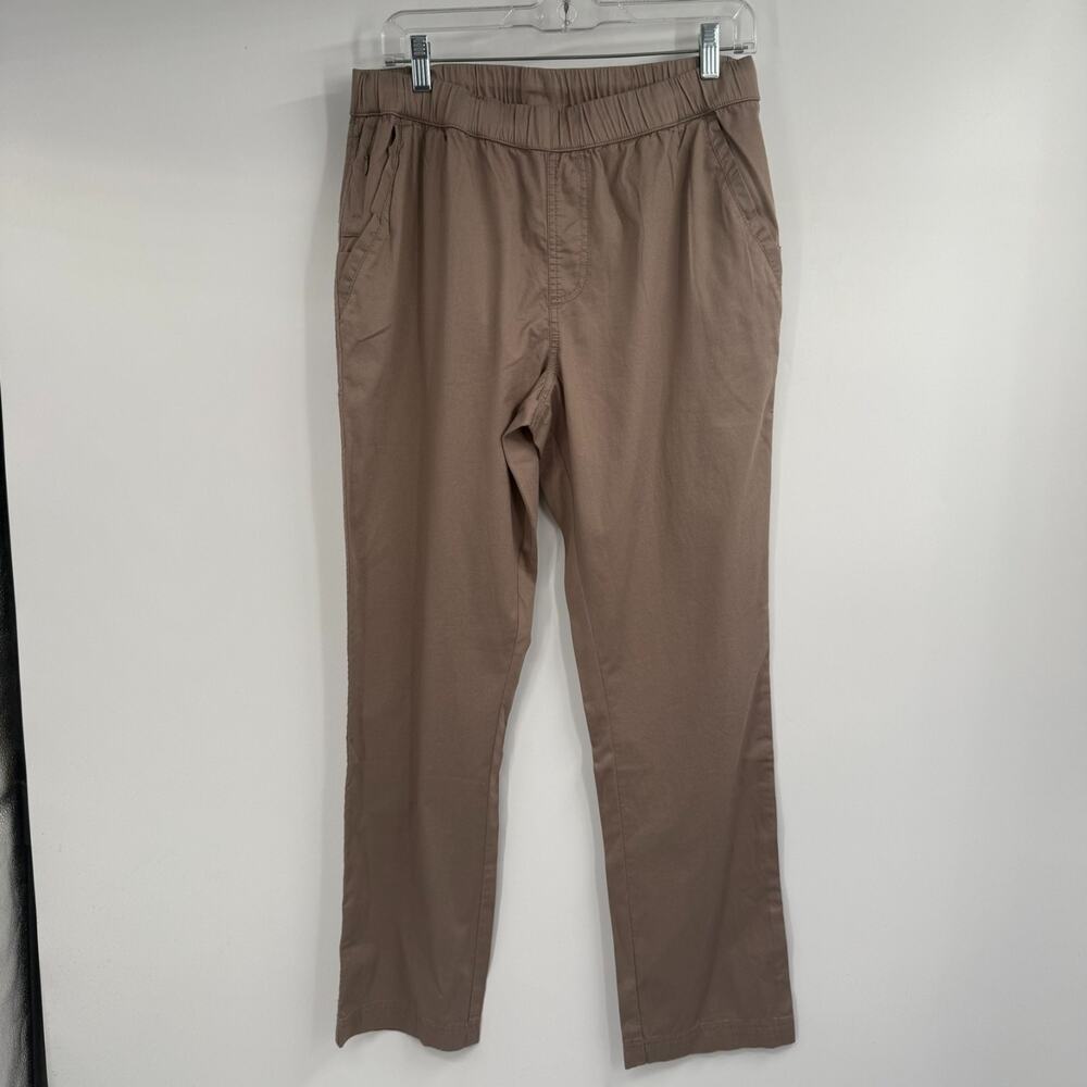 Pact Daily Twill Midweight Pants Men M Brown Organic Cotton Elastic Waist Pocket